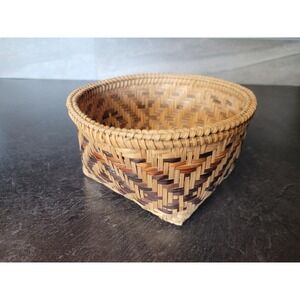 Woven Basket Storage | Natural Fiber Boho Organizer | Small Open Basket